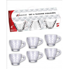 SET 6 TAZZINE CAFFE VETRO DIAMOND 90ML (12pz)